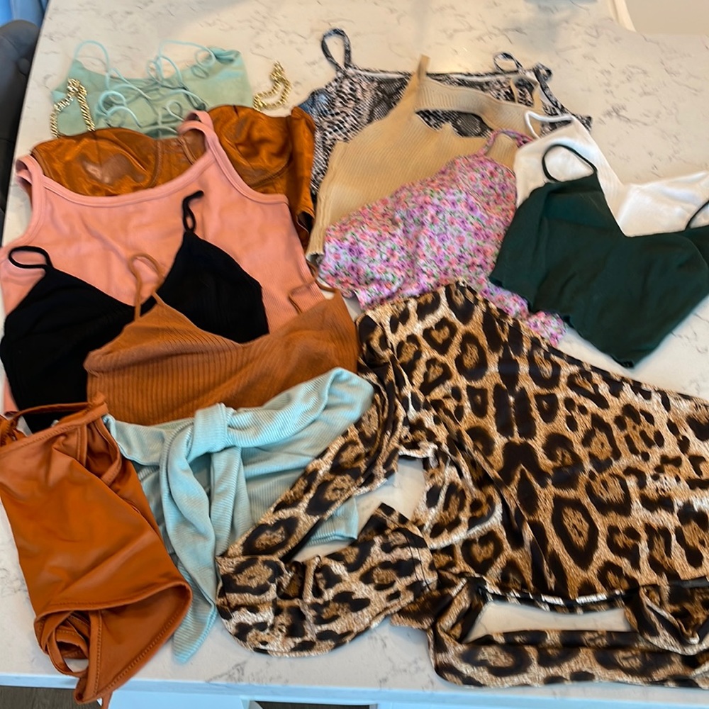 13 shirts from Shein. XS and S